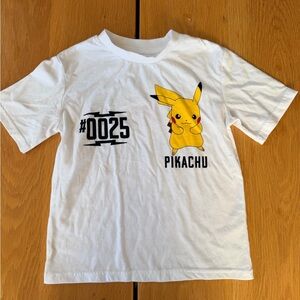 Pokémon Pikachu Graphic T-Shirt Kids XS (4/5) White #0025 Gotta Catch ’Em All